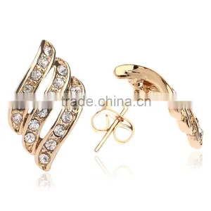 Gold Wings Stud Korean Earrings thumbnail-2