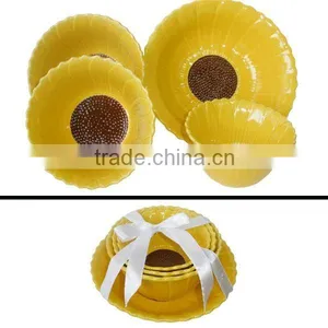 New Fashion Sunflower Shaped Salad Ceramic Fruit Bowl thumbnail-1
