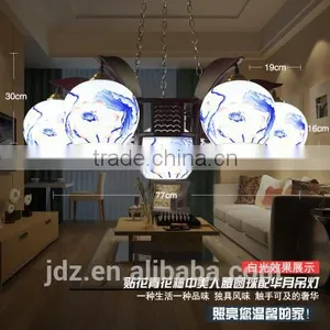Modern Decorative Ceiling Lamp, Ceramic Carved Wood Ceiling Light thumbnail-5
