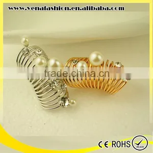 Pearl New Design Indian Ladies Gold Mid Finger Ring thumbnail-3