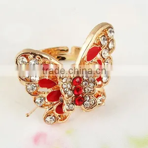 New Cheap Fashion Animal Gold Butterfly Finger Ring thumbnail-1