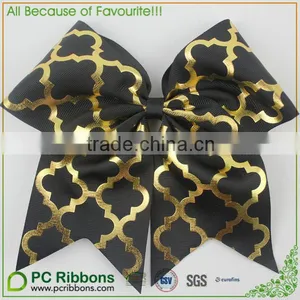3" Black and White Chevron Cheer Bow thumbnail-1