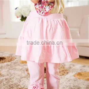 2016 Wholesale Children Clothes Light Pink Baby Leggings With Skirt Kids Leggings With Flower thumbnail-4
