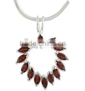 925 Sterling Silver Heart Shape Pendants, Silver Gemstone Pendants thumbnail-1