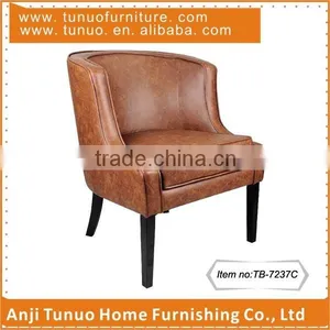 Arm Chair,Good PU Cover With Piping Around,moveable Seat Cushion,KD Black Finish Rubber Wood Legs.TB-7237C thumbnail-1