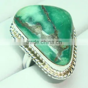 Indian 925 Sterling Silver Tibetan Turquoise Ring thumbnail-1