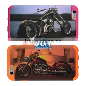 C&T 2in1 Hybrid High Impact Hard Motorcycle Pattern + Black Silicone Case Cover for Apple IPhone 6 thumbnail-3