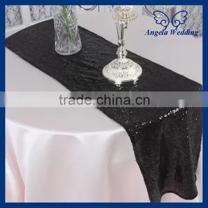 RU009H Cheap Sequence Decorative Metallic Black Sequin Table Runner thumbnail-1