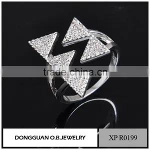 Brass Material Jewelry Ring Clear Zircon Stone Finger Ring Holder thumbnail-5