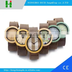 Hotsale Bamboo Watches With Leather Strap Wooden Watches thumbnail-1