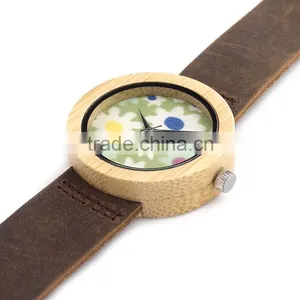 Hotsale Bamboo Watches With Leather Strap Wooden Watches thumbnail-5