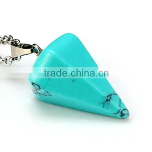 Customized Synthetic Turquoise Pendulum for Necklace Pendant thumbnail-1