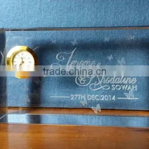 Beautiful New Style High Quality 3d Engraved Crystal Clock thumbnail-1