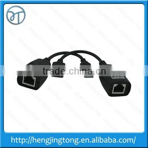 New Hot Sale USB CAT5/CAT5E/6 RJ45 Ethernet Extender Lan Extension Cable Repeater Adapter UP to 150ft Length thumbnail-1
