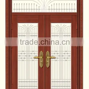 Modern House Front Door Design Double Tempered Glass Copp Door thumbnail-4