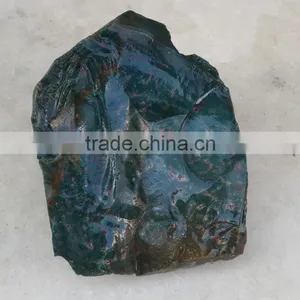 Natural Green Jasper Rough Gemstone With Slight Red Gravings Beautiful Non-treated Opaque thumbnail-1
