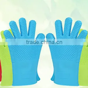 Kitchen Cooking Oven Heat Resistant Silicone Gloves thumbnail-2