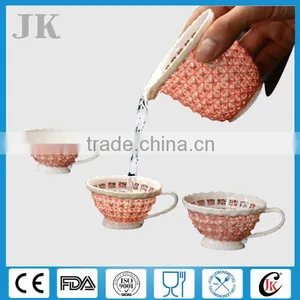 Wholesale Hand Made Porcelain Turkish Tea Set 9pcs thumbnail-1