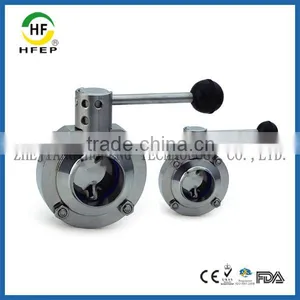 HF1B008 DN100 Weld Stainless Steel 304 Sanitary Low Price Butterfly Valve thumbnail-2