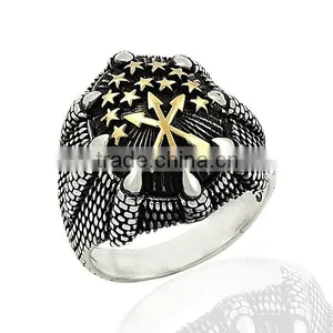 925K Sterling Silver Eagle Claws Circasian Men Ring thumbnail-1
