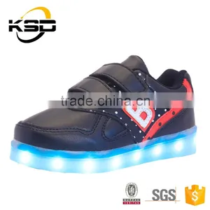 2016 The Latest Low MOQ Buckle Strap Child Shoe LED Light Up Kids Shoes thumbnail-3