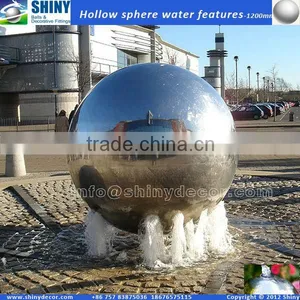 1200 Mirror Polished Stainless Steel Ball Water Fountain thumbnail-1