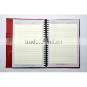 Fashion pu Double Wire Notebook With Large Pocket on Cover thumbnail-3