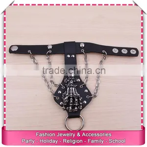 Best Quality Punk Finger Chain Ring Bracelet, Low Price Hip Hop Bracelet thumbnail-2