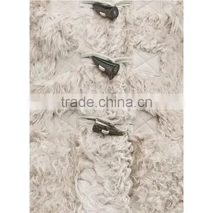 Customized Ladies' Long Chinese Full Lambskin Hooded Coat With Horn Toggles Button thumbnail-6
