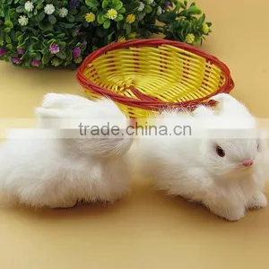 Handmade Real Like Miniature Real Fur Animal Long Ears Bunny Toys thumbnail-3
