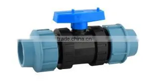 Factory Whole Sale PP Compression Fitting Double Union Ball Valve PP Plastic Union Ball Valve thumbnail-1