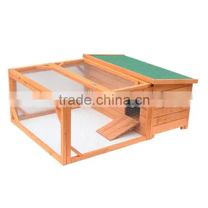 Small Wooden Bunny Rabbit & Guinea Pig / Chicken Coop w/ Outdoor Run thumbnail-1