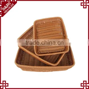 S&D Handmade Rattan Eco-friendly Effect Fruit Vegetable Display Rack Supermarket Basket thumbnail-1