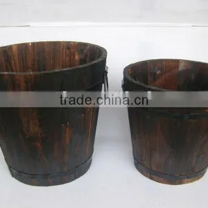 Round Wooden Bucket thumbnail-1