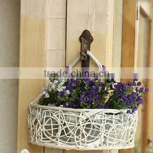 100%handmade Craft Exquisite Wicker/willow Plastic Flower Basket thumbnail-1