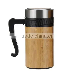 2017 Custom Coffee Mug, Accept Laser Engraving Logo Bamboo Mug Wood Travel Bottle thumbnail-3