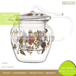 2014 Unique New Design Borosilicate 450Ml Glass Teapot thumbnail-2