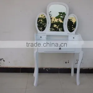 Hot Sale K/D Dressing Table With Mirror and Stool/dresser Table With Three Mirros thumbnail-1