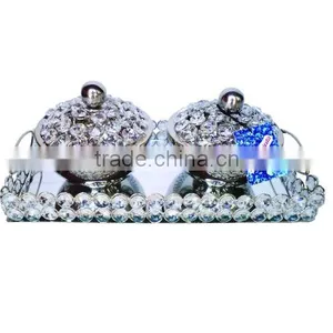 Crystal Beads Decorated Dry Fruit Bowl Set With Serving Tray, Salad Bowl Set thumbnail-1