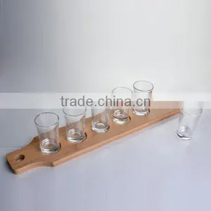 LFGB,FDA,CIQ,SGS Certification and Eco-Friendly Feature Shot Glass Set With Wooden Tray thumbnail-3