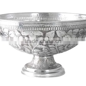 Aluminium Cast Round Eitching Silver Plated Wine Cooler thumbnail-1