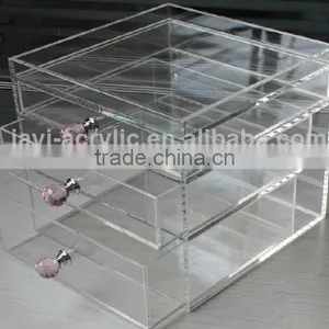 Wholesale Acryl Acrylic Lucite Clear Cube Makeup Organizer With Drawers thumbnail-1
