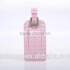 Customize PU Faux Leather Fashion Crocodile Skin Pattern Luggage Baggage Tag Handbag Tags thumbnail-4