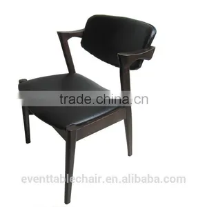 Dining Chair Walnut Color With Black PVC Seat thumbnail-1