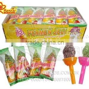 Fruity Flavor Ice Cream Jelly Candy With Plastic Whistle Lollipop thumbnail-1