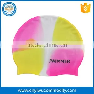 Adult / Kid Sizes Customized Logo Printed Waterproof Silicone Swimming Cap thumbnail-1