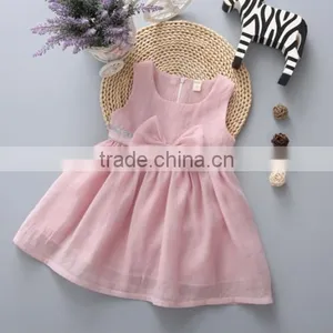 Baby Clothes Wholesale Hot Sale Chiffon Cheap 2017 Baby Clothing Children's Boutique Sleeveless Pink Summer Girl Dress thumbnail-4