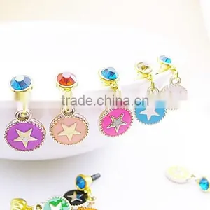 Beautiful Star Pattern Pendant Phone Charms Metal Round Charm Dustproof Jewelry With Crystals thumbnail-2