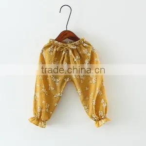 Children's Trousers Summer Baby Air Conditioning Thin Pants Cotton and Linen Printed Girls Children's Lantern Pants thumbnail-5