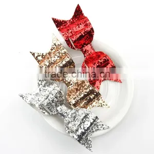 Oversize Glitter Hair Bow Gold Bows thumbnail-2